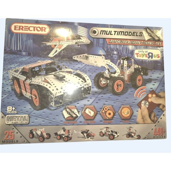 Erector Multimodels Motorized Remote Control Set 440+ Pieces Build 25 Models 8+ - Picture 1 of 8